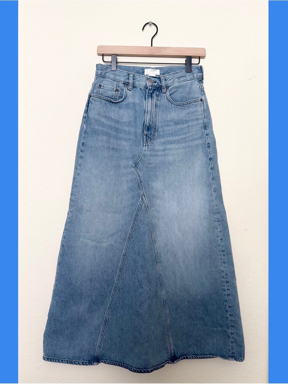 🩵 denim maxi skirt